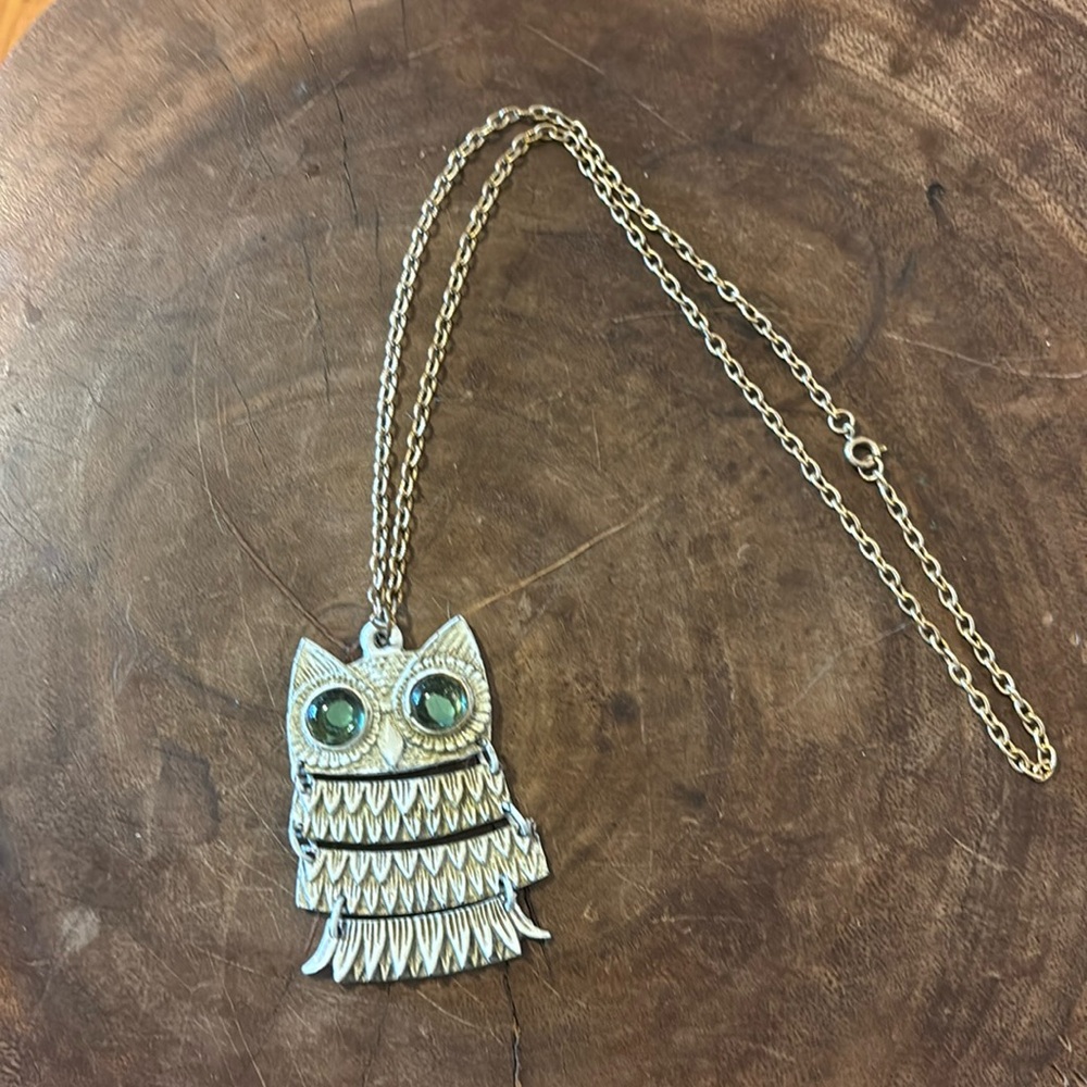 Vintage Gold Owl Boho Pendant Necklace - Picture 2 of 4